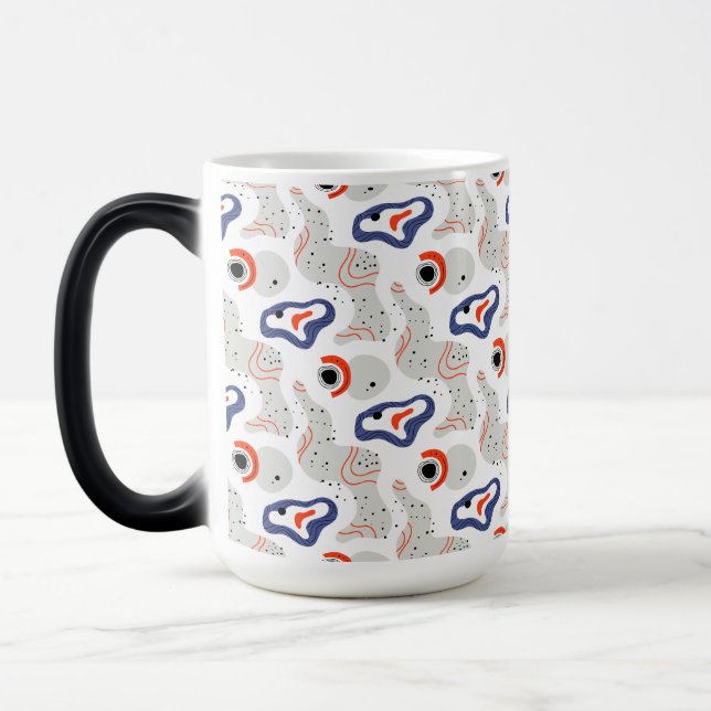Stylish Swirls and Curbs Abstract Pattern Magic Mug (Left)