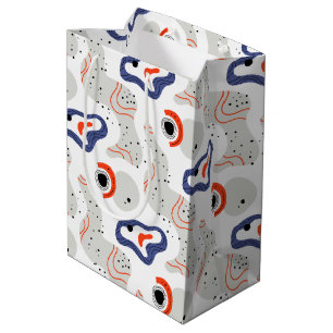 Stylish Swirls and Curbs Abstract Pattern Medium Gift Bag