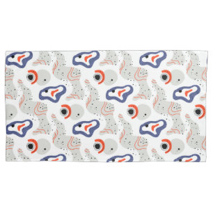 Stylish Swirls and Curbs Abstract Pattern Pillowcase