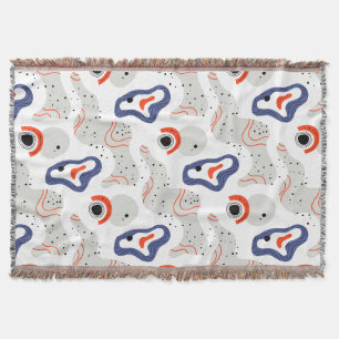 Stylish Swirls and Curbs Abstract Pattern Throw Blanket