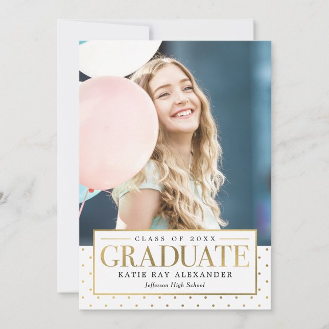 Stylish Tag Graduation Announcement Invitation (Front)