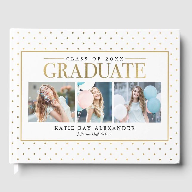 Stylish Tag Graduation Party Guest Book (Front)