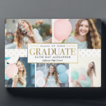 Stylish Tag Graduation Photo Gift Desktop Plaque<br><div class="desc">Great keepsake to remember this special milestone in life. Background colour can be customized online! Matching items can be found on our website: www.berryberrysweet.com or upon request.</div>
