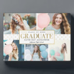 Stylish Tag Graduation Photo Gift Desktop Plaque<br><div class="desc">Great keepsake to remember this special milestone in life. Background colour can be customized online! Matching items can be found on our website: www.berryberrysweet.com or upon request.</div>
