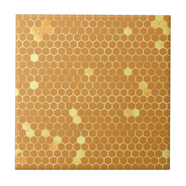 Stylish Tan Gold Honeycomb Tile (Front)