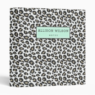 Stylish Tan Leopard Print Binder