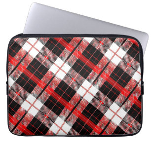 Stylish Tartan Plaid Red and Black Electronics Bag