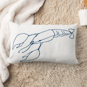 Stylish Teal Blue Lobster - Nautical / Ocean Theme Lumbar Pillow