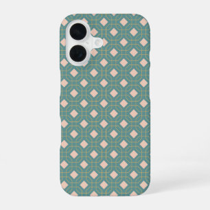 Stylish Teal Blush Mid Century Modern Pattern  iPhone 16 Case