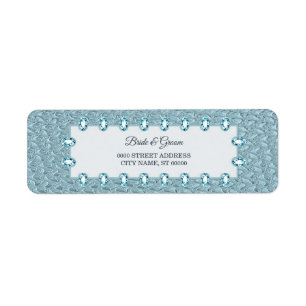 Stylish Teal Decorative Return Address Label