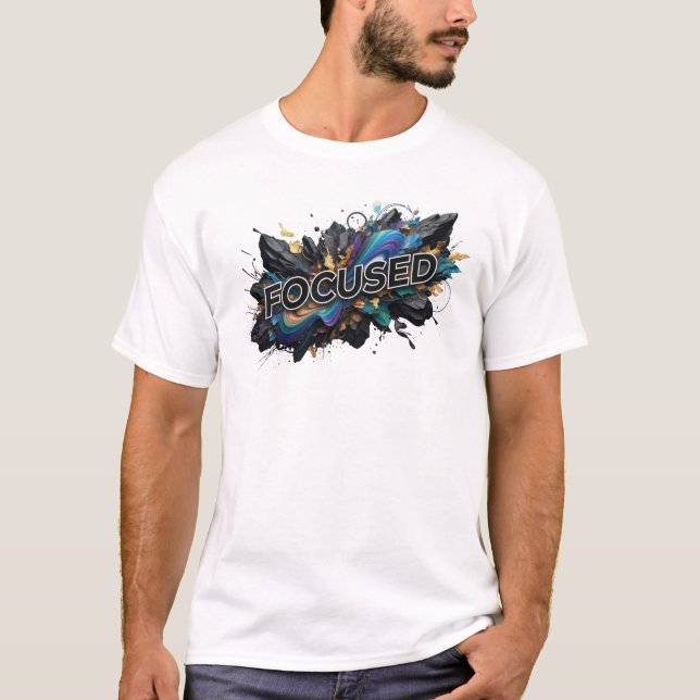 Stylish Teal FOCUSED Slogan Tee (Front)