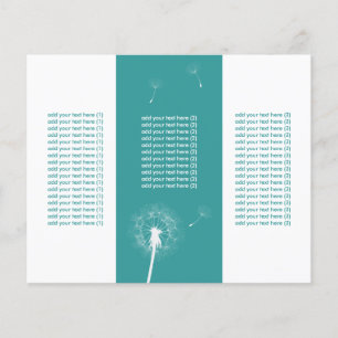Stylish Teal Green Dandelion Tri-Fold Flyers