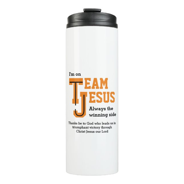 Stylish TEAM JESUS Christian Monogram Thermal Tumbler (Front)