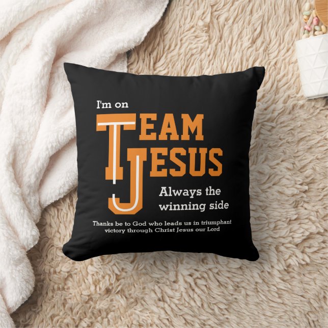 Stylish TEAM JESUS Christian Throw Pillow (Blanket)