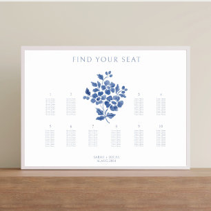Stylish Ten Table Wedding Poster Seating Chart
