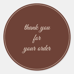 Stylish Terracotta Custom Text Business Thank You Classic Round Sticker