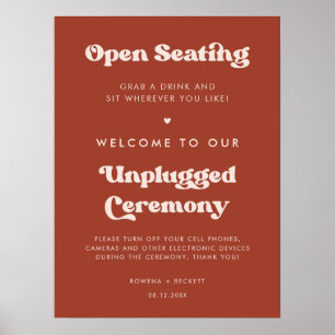 Stylish Terracotta Open seating Unplugged ceremony Poster