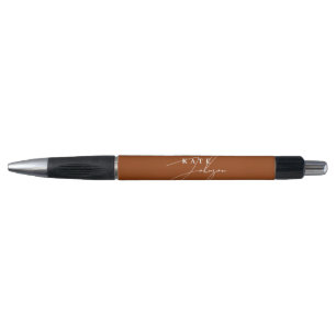 Stylish Terracotta Signature Script Monogram Pen