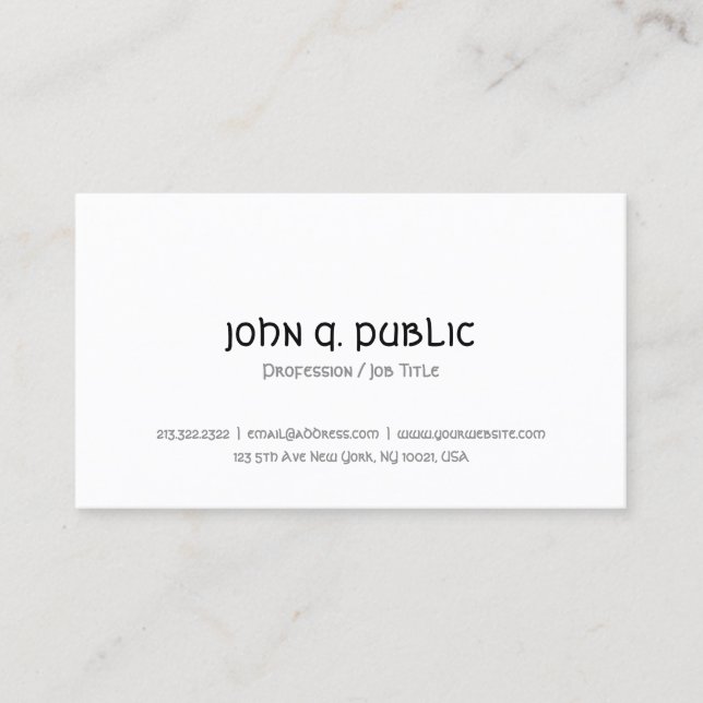 Stylish Text Design Simple Modern Elegant Template Business Card (Front)