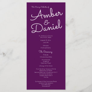 Stylish Text Wedding Program