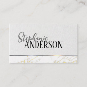 Stylish Texture Marble Metal Trim Business Card