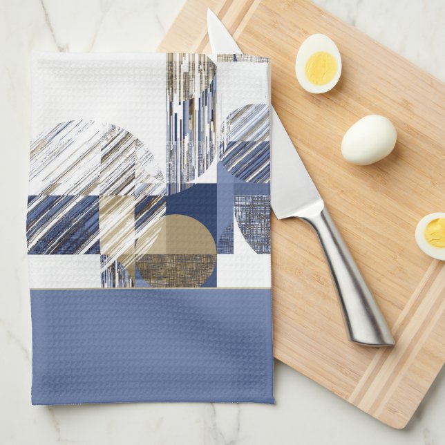 Stylish textured geometric  kitchen towel (Quarter Fold)