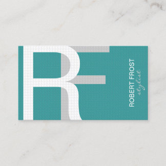 Stylish Textured Monogram CHOOSE BACKGROUND COLOR Business Card
