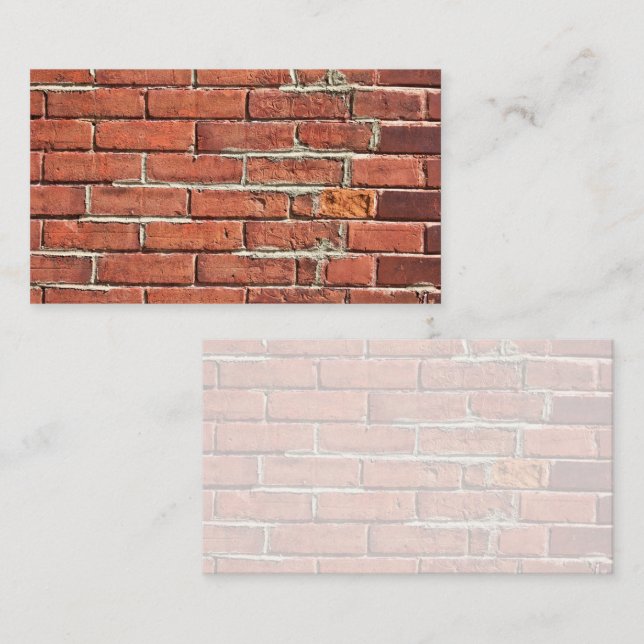 Stylish Textured Red Brick Wall Business Card (Front/Back)