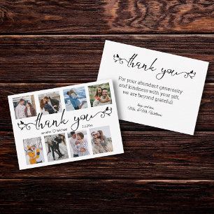 stylish thank you 8 photos collage wedding card