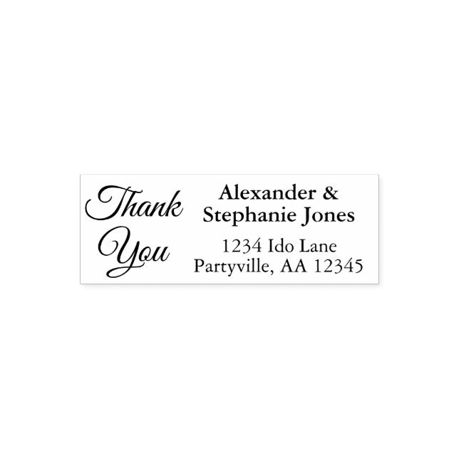 Stylish Thank You Address Self-inking Stamp (Design)