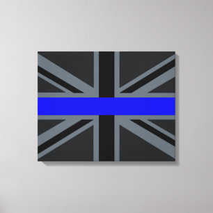 Stylish Thin Blue Line Union Jack Canvas Print