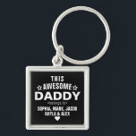 Stylish This Awesome Daddy Belongs To Father's Day Keychain<br><div class="desc">Personalized This Awesome Daddy Belongs To Star Father's Day Keychain
Personalize it with the names of your kids.</div>