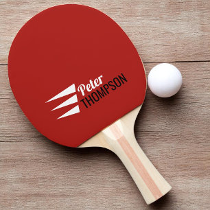 stylish three stripes name red ping pong paddle