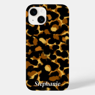 Stylish Tortoiseshell Pattern Custom Name Case-Mate iPhone 14 Case