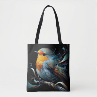 Stylish Tote Bag, Medium Robin Bird print