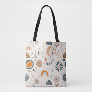 Stylish Tote Bag with Abstract Geometric Patterns