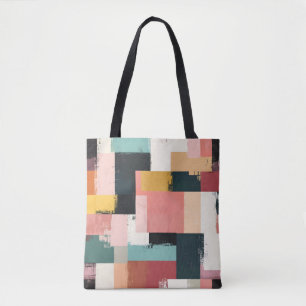 Stylish Tote Bag with Colourful Geometric Pattern
