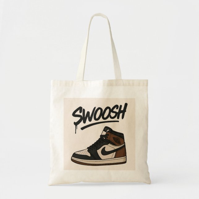 Stylish Tote Bag with Sneaker Illustration (Front)
