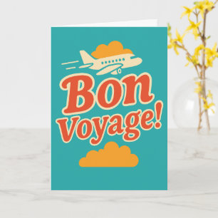 Stylish Travel Wishes Retro Airplane Minimalist Card
