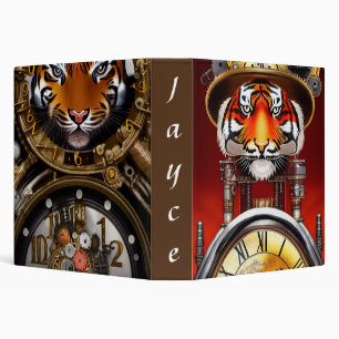 Stylish trendy artistic AI tiger animal design  Binder