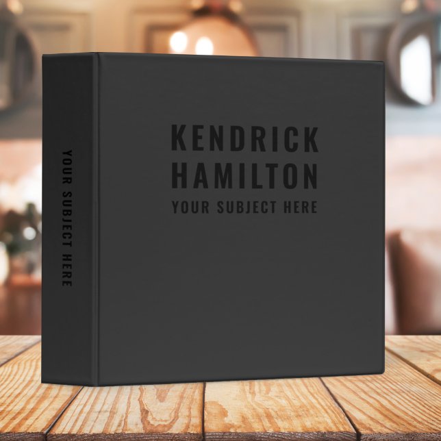 Stylish Trendy Black Out Modern Minimalist Simple  Binder (Creator Uploaded)