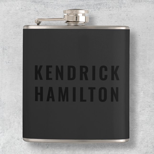Stylish Trendy Black Out Modern Minimalist Simple Hip Flask (Creator Uploaded)