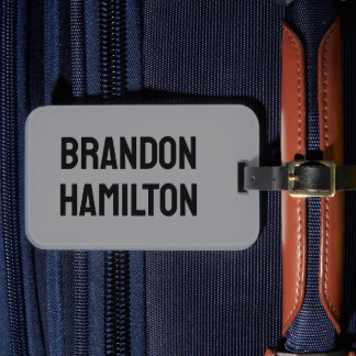 Stylish Trendy Black Out Modern Minimalist Simple Luggage Tag