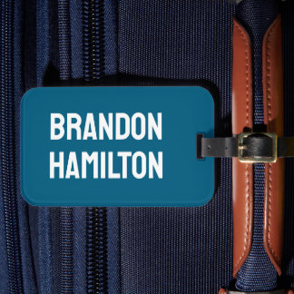 Stylish Trendy Black Out Modern Minimalist Simple Luggage Tag