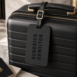 Stylish Trendy Black Out Modern Minimalist Simple  Luggage Tag