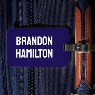 Stylish Trendy Black Out Modern Minimalist Simple Luggage Tag