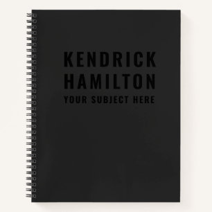 Stylish Trendy Black Out Modern Minimalist Simple  Notebook