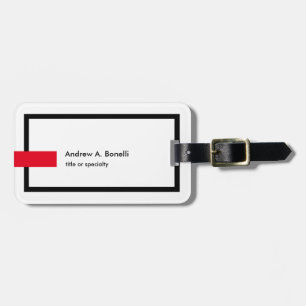 Stylish Trendy Black White Red Professional Modern Luggage Tag