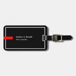 Stylish Trendy Black White Red Professional Modern Luggage Tag