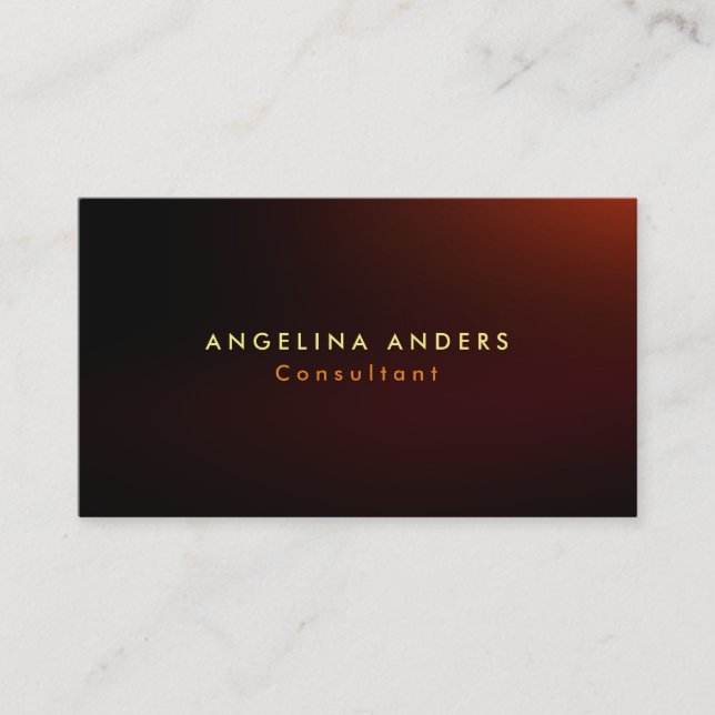 Stylish Trendy Brownish Red Plain Modern Business Card (Front)
